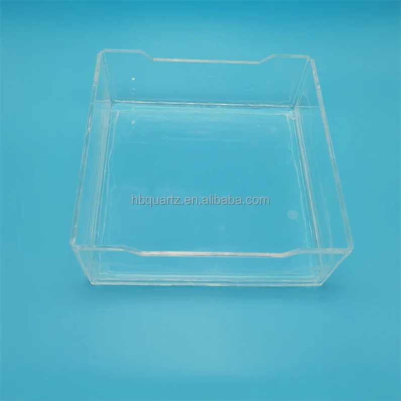Customized Rectangular Quartz Glass Tray Clear Fused Silica Cleaning