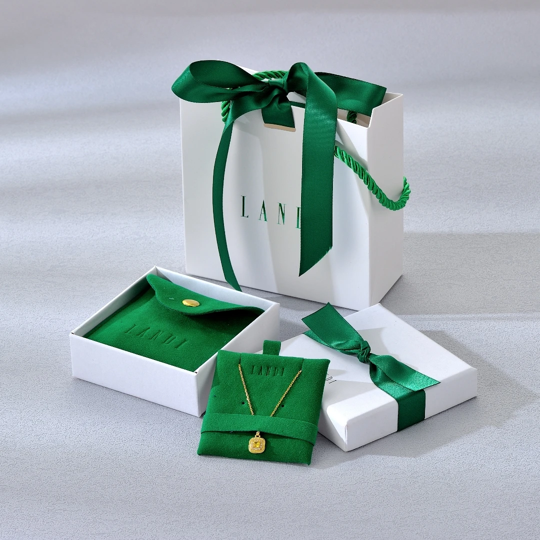 Custom Printed Jewelry Set Box Personalized Paper Bag Cardboard Lid Jewelry Packaging Boxes With