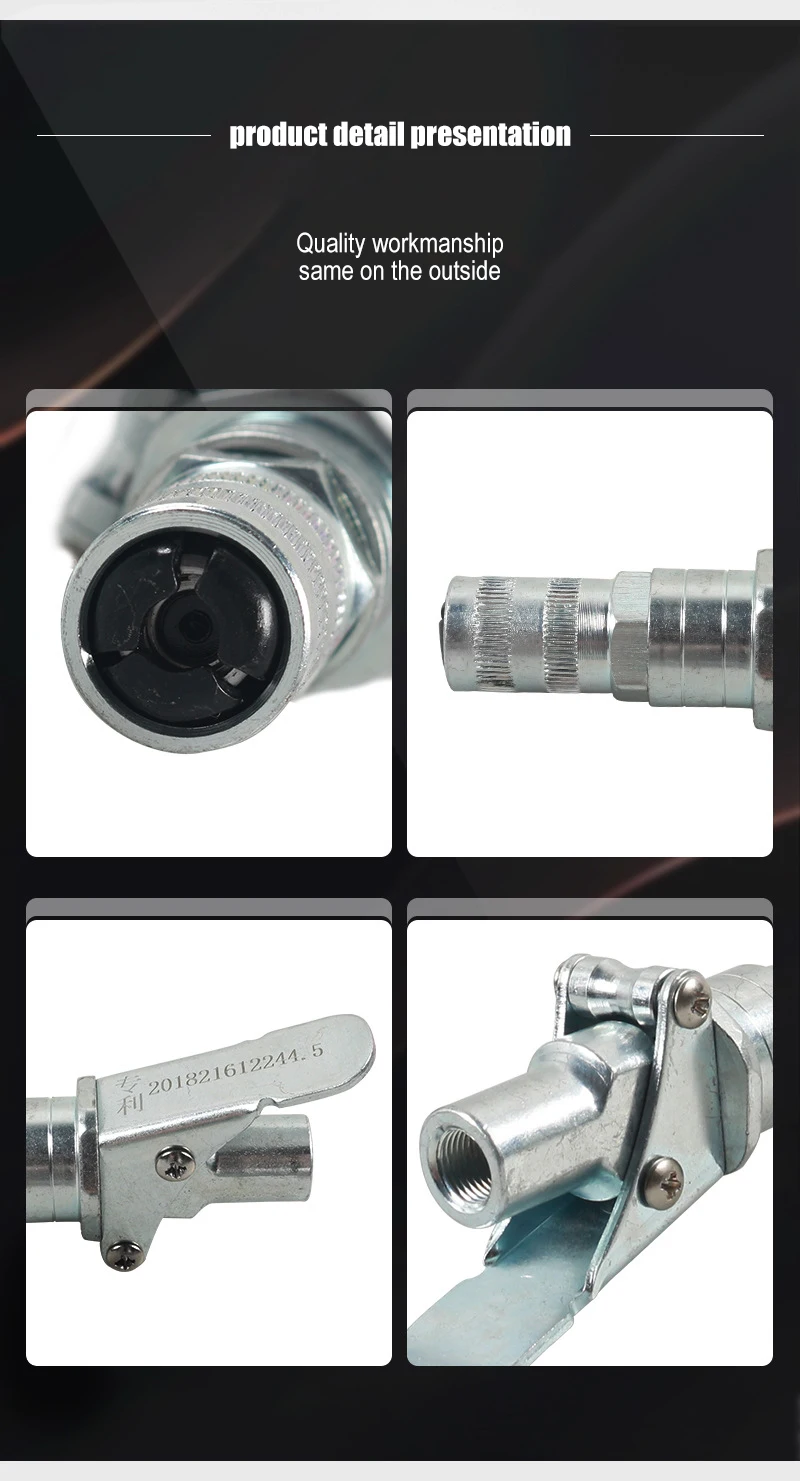 Quick Release Quick Release Grease Gun Coupler Onto Zerk Fittings