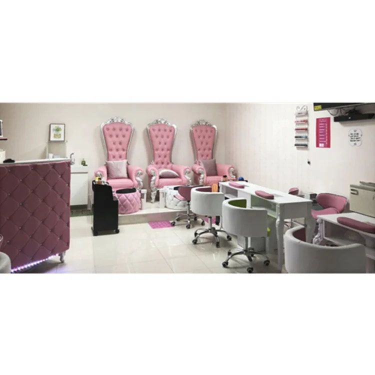 Luxury Manicure Chair Nail Salon Furniture Pink Pedicure Chair With ...