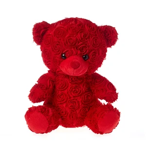 Cute Rose Teddy Bear Plush Toy Doll Filled with PP Cotton
