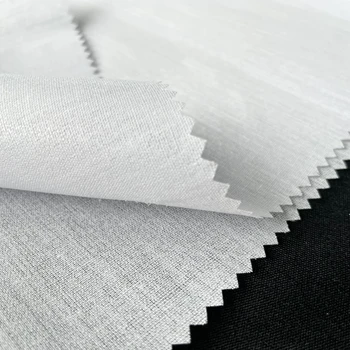 Stiff Adhesive Fusible Fabric Fuse Buckram Polyester Cotton Interlining ...