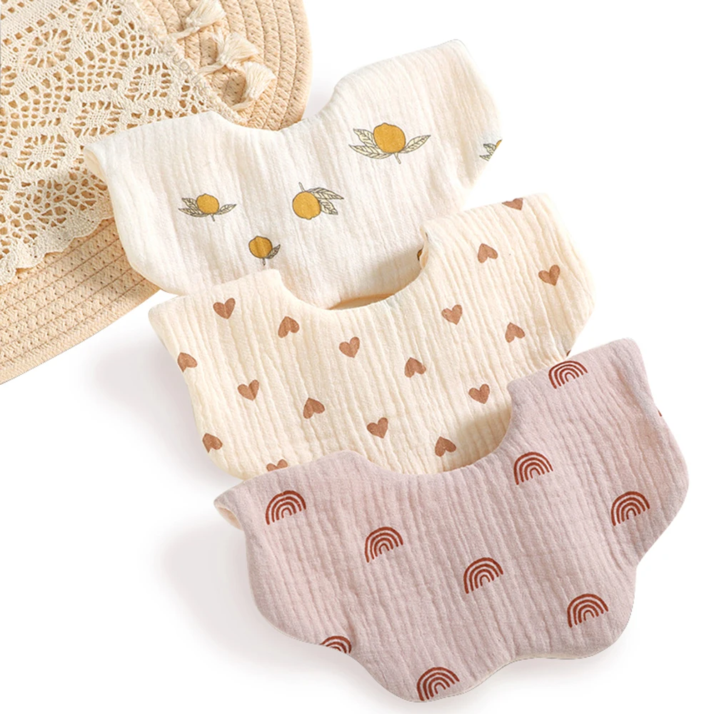 Newborn Toddler Infant Baby Girl Kids Bibs Cotton Saliva Floral Towel 