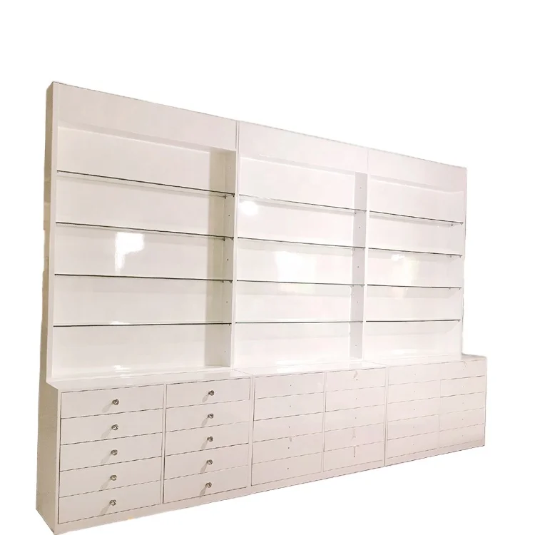 Retail Floor Stand Beauty Cosmetic for Shops Wall Acrylic Polish Art Hair Salon Nail Color Chart Display Cosmetic Shop Shelves