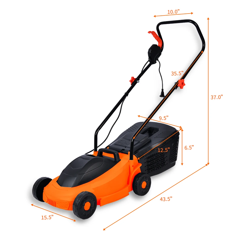 Vertak 1300w Corded Electric Hand Lawn Mower Machine 4 Wheel Walk ...