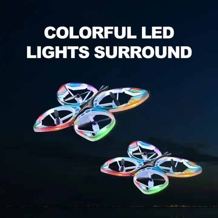 DWI DOWELLIN 2.4G Remote Control  Butterfly Drone Toys Altitude Hold Mode With Colorful Lights Drone for Kids