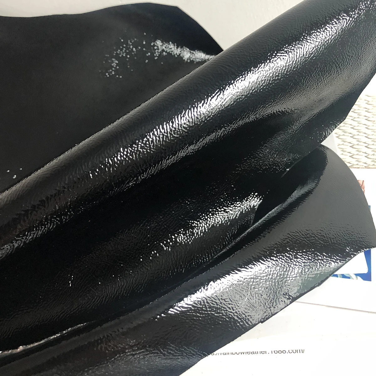 black patent leather fabric