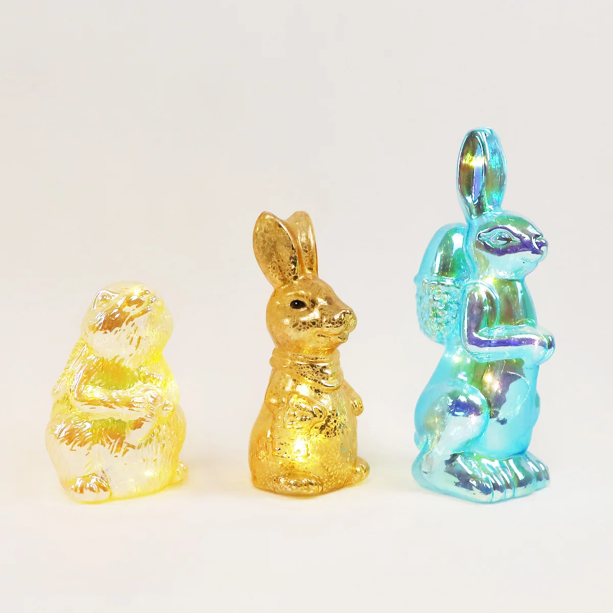 Battery operated easter day lights products holiday table decoration rabbit ideas glass bunny ornaments spring home decor