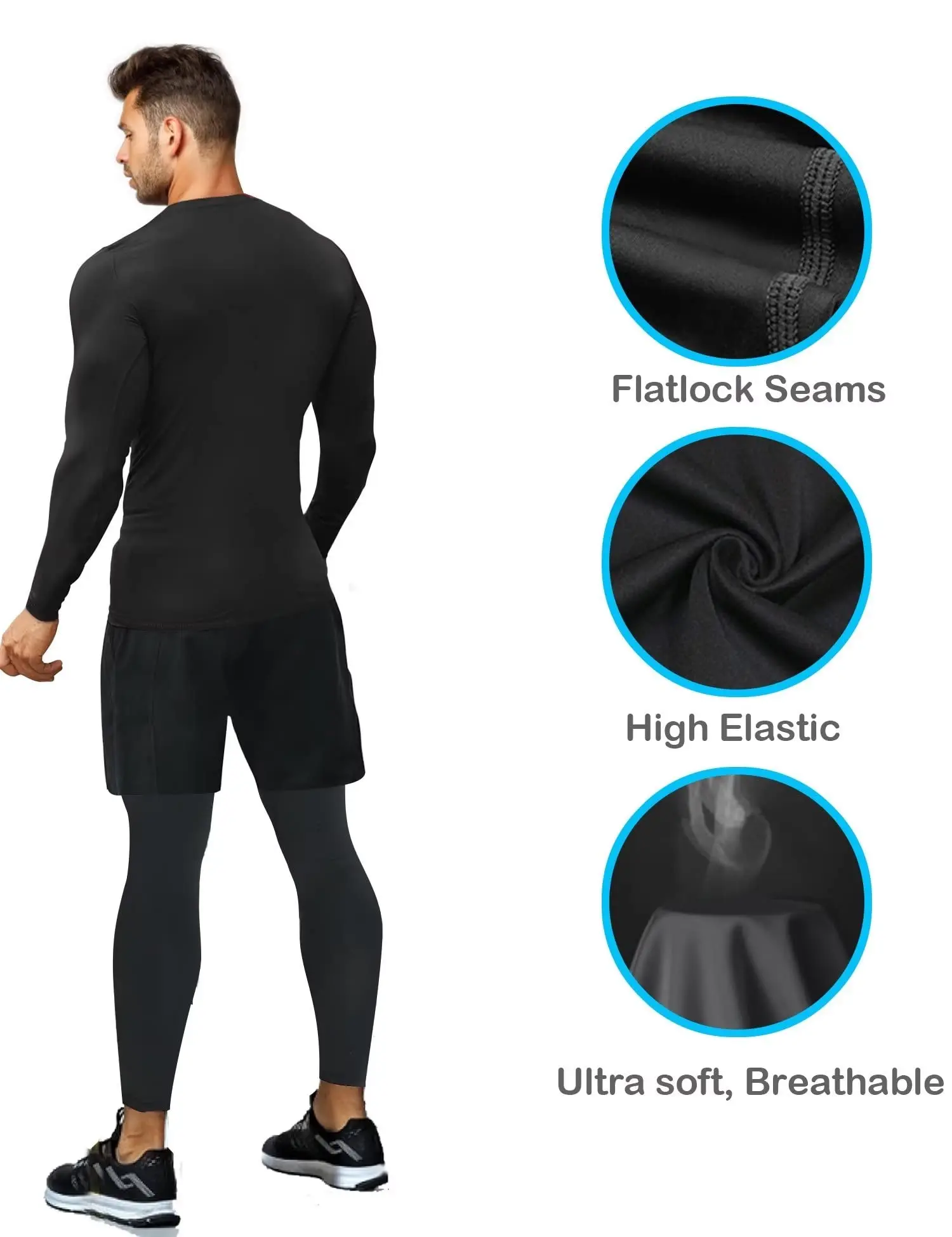 Custom Wholesale Compression Shirts Base Layer Polyester Workout Shirt
