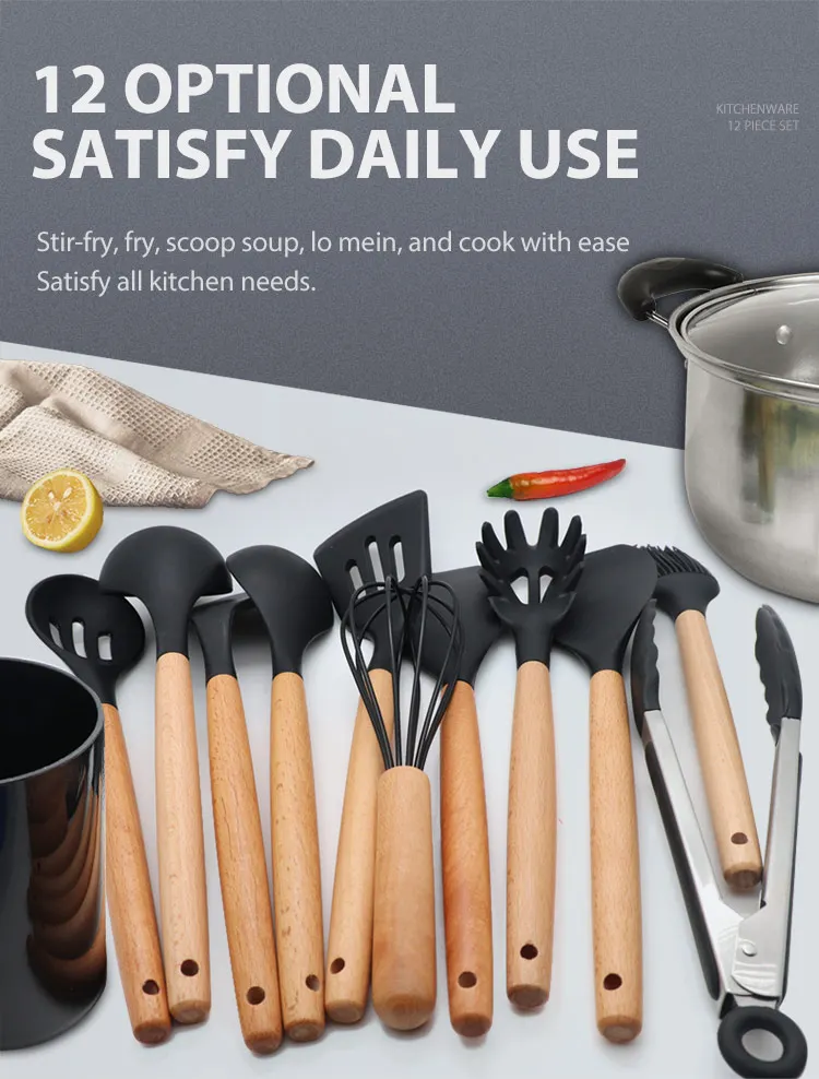 Silicone Home Kitchen Accessories Cooking Tools Set Buy 12pcs