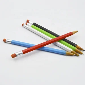 Popular Pencil Shaped Funny Ball Pen with Eraser Top Parts Trims for Wholesale