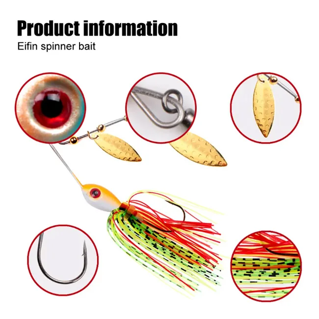 13g 17g Spinner Lures Buzz Bait Rubber Skirt Fishing Lure Metal Spoon ...