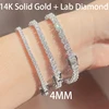 4MM 14k solid gold+lab diamond