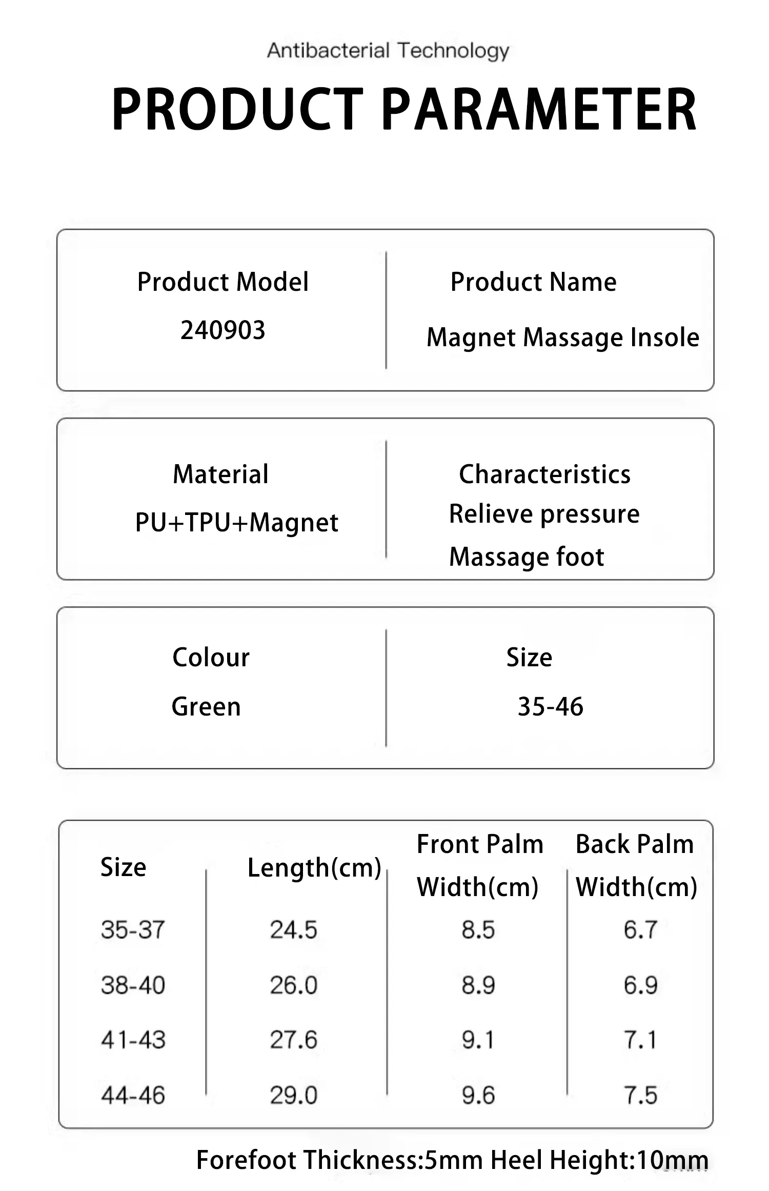Custom Magnetic Massage Insoles Battery Vibration