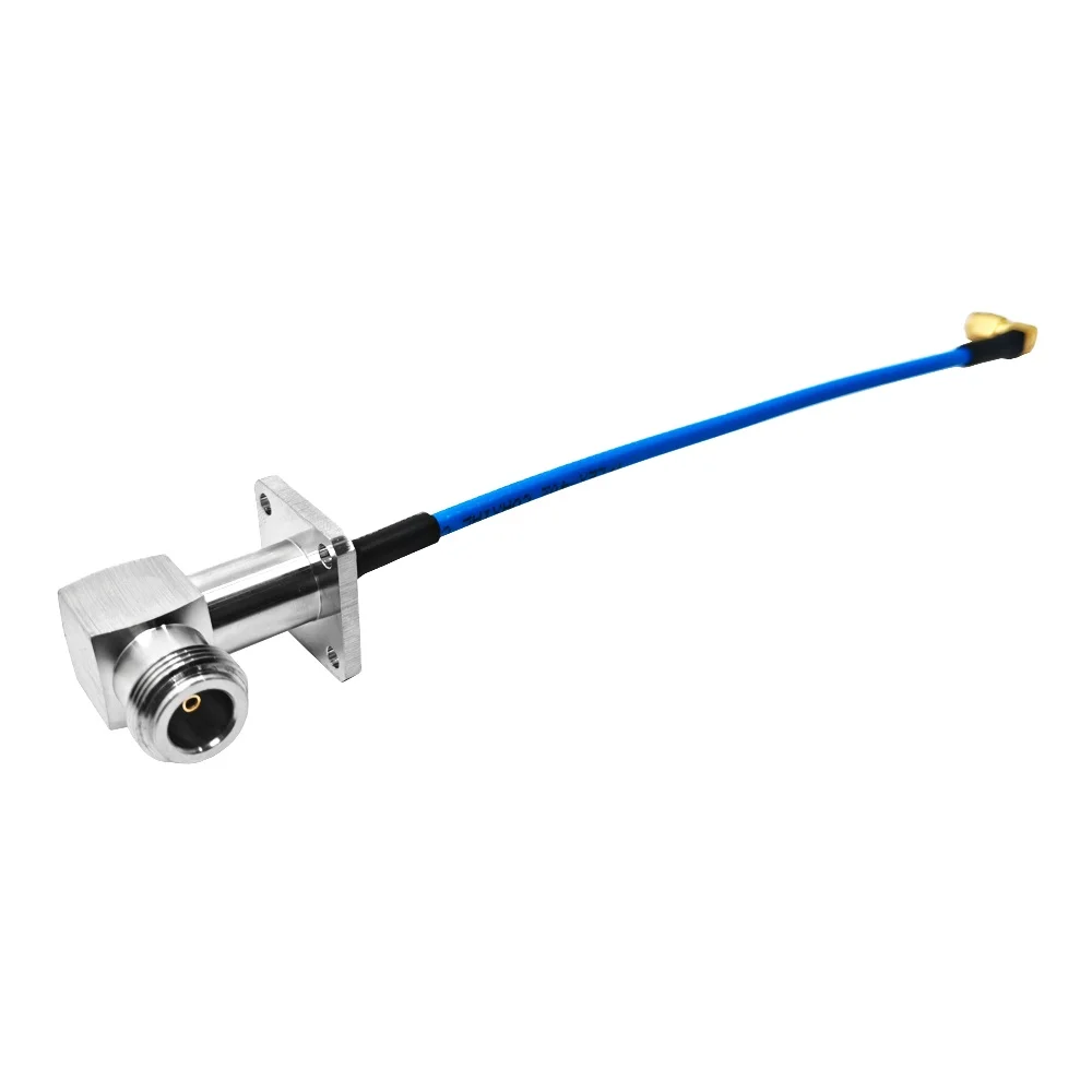 15CM Rf Pigtail Jumper SMA Male Right Angle N to Female Jack 90 Degree Flange for RG402 SS402 Cable Assembly