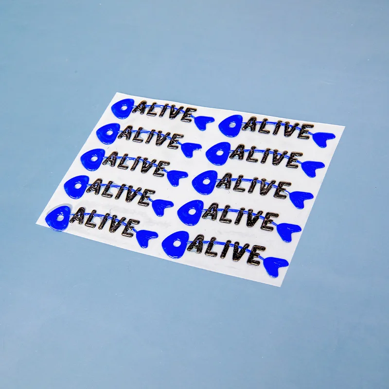 Custom Printed Iron on Back Neck Sticker Label - 3D Logo