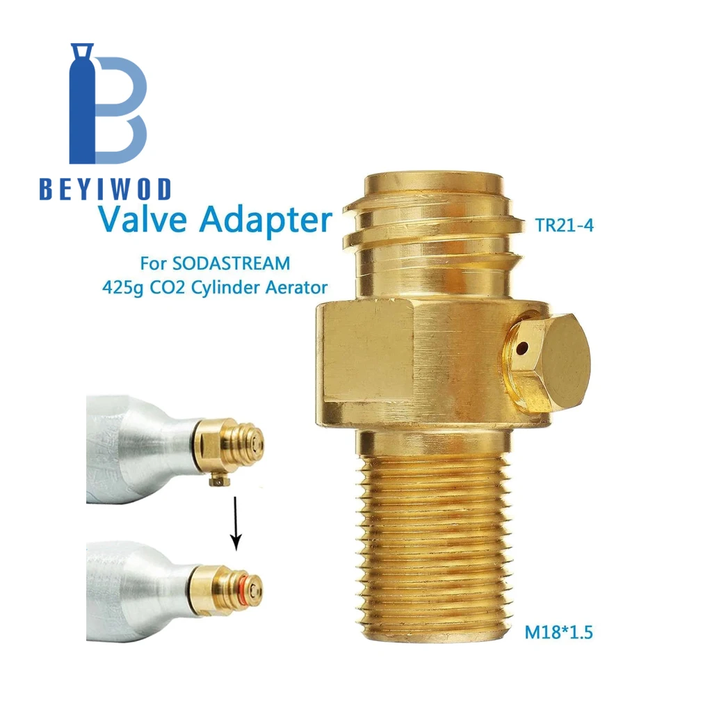BEYIWOD 0,6 L-es nagynyomású CO2-palack szódavíz-szeleppel, alumínium, 425 g, szénsavas víz-készítőhöz, gyári áron