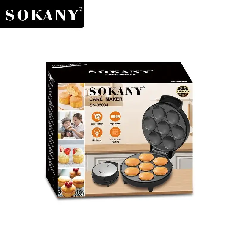 Sokany Cupcakes & Muffins Maker, 1000W, Black - Sk-308