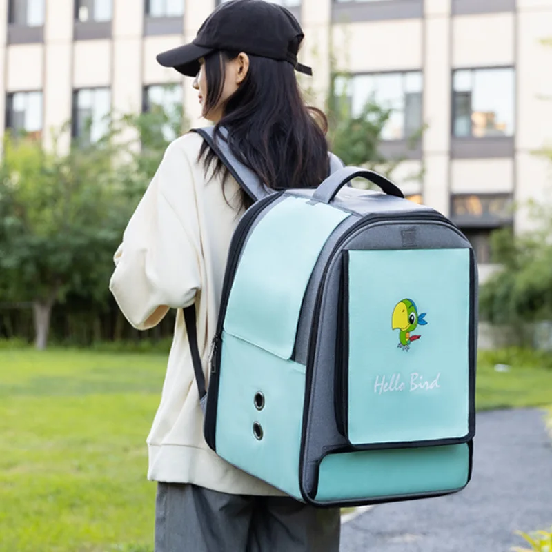 Hello Brid Little Sun Budgie Bird Cage Shoulder Carry Cockatiel Outing Parrot Bag Breathable Oxford Cloth Dual-Shoulder Design