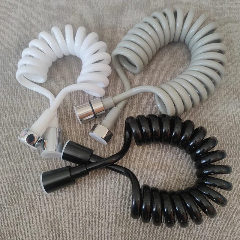Retractable Water Hose Spring Flexible Shower Hose Bathroom Telescopic Spiral Recoil Flexible Shower Hose for Toilet Faucet Tap