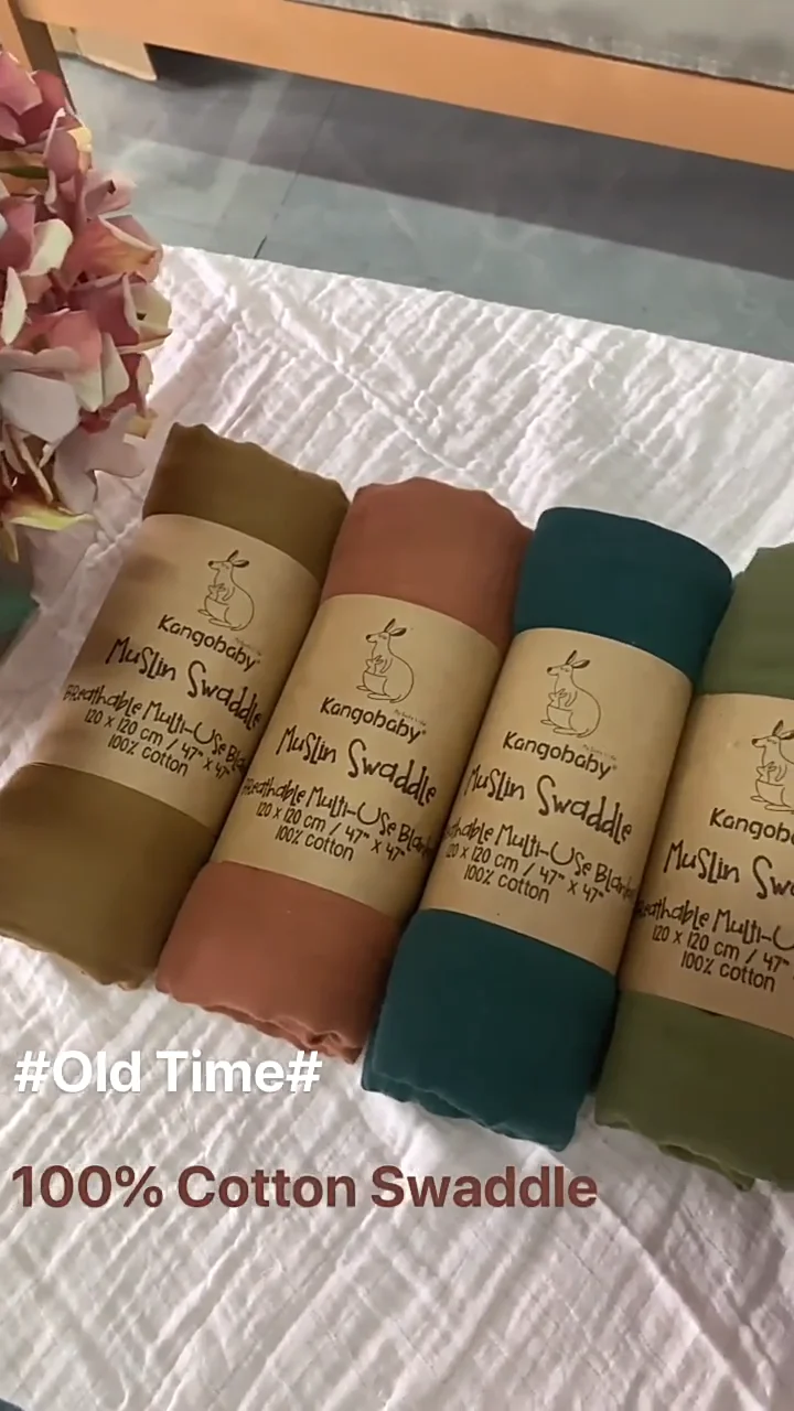 Custom Soft Breathable Organic Muslin Swaddle Bamboo Cotton Fabric