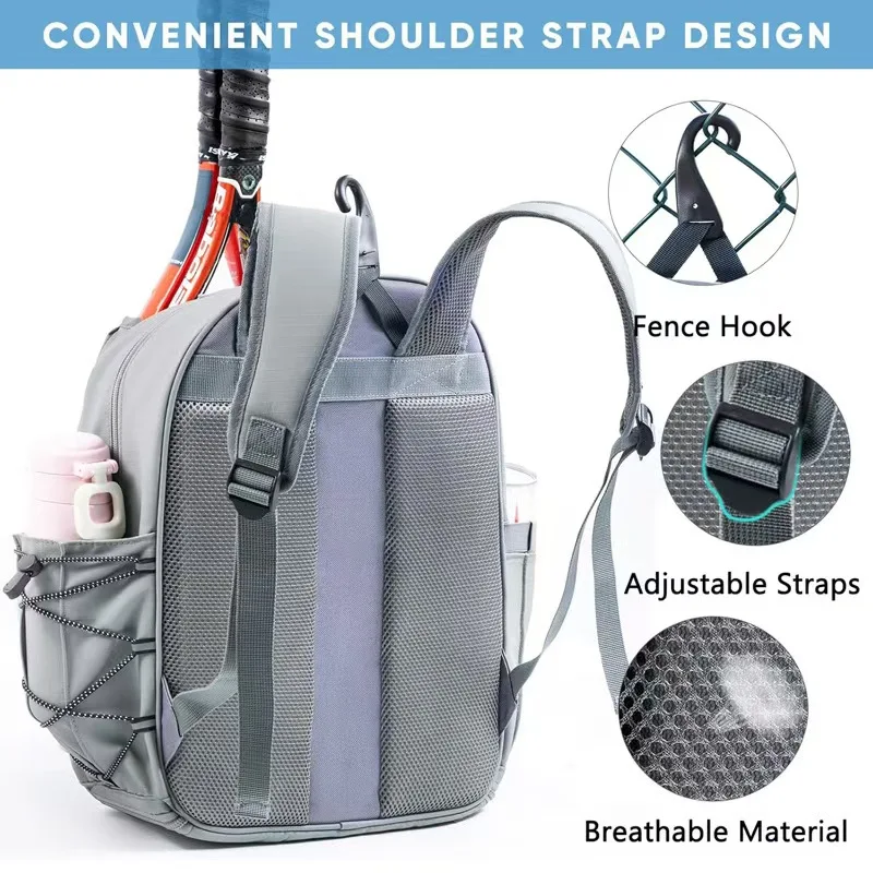 Customized Sports Backpack with 2 Rackets Waterproof Badminton Tennis and Pickle Bag, Customized logo preview 6