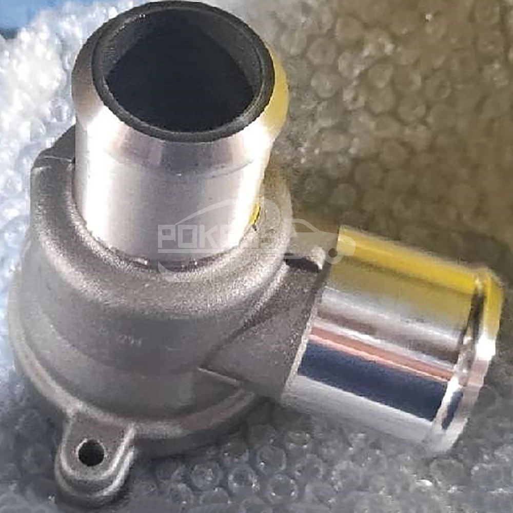 POKESS Thermostat Housing Part F6ZE8A587BA Thermostat Seat Aluminum fo... — 5