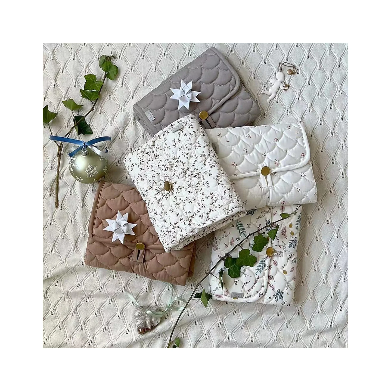 Quilting Design Customized Waterproof Cambiador Bebe Portatil Portable Washable Soft Diaper Changing Mat PadFor Babies