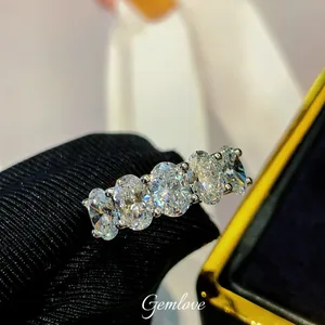 PT950 Platinum Women's Ring 5x0.49CT Triangle Cut Lab Diamonds 4.539g Bold Minimalist Jewelry, Custom Design