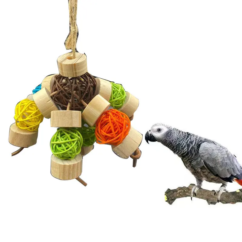Parrot Chew Toys Aviary Hanging Toys Colorful Climbing Pet Bird Toy ...