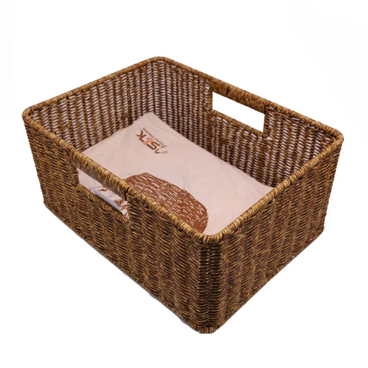 Wholesale Handweaved Rattan Graceful And Durable Wardrobe Clothes Organizer Storage Baskets For