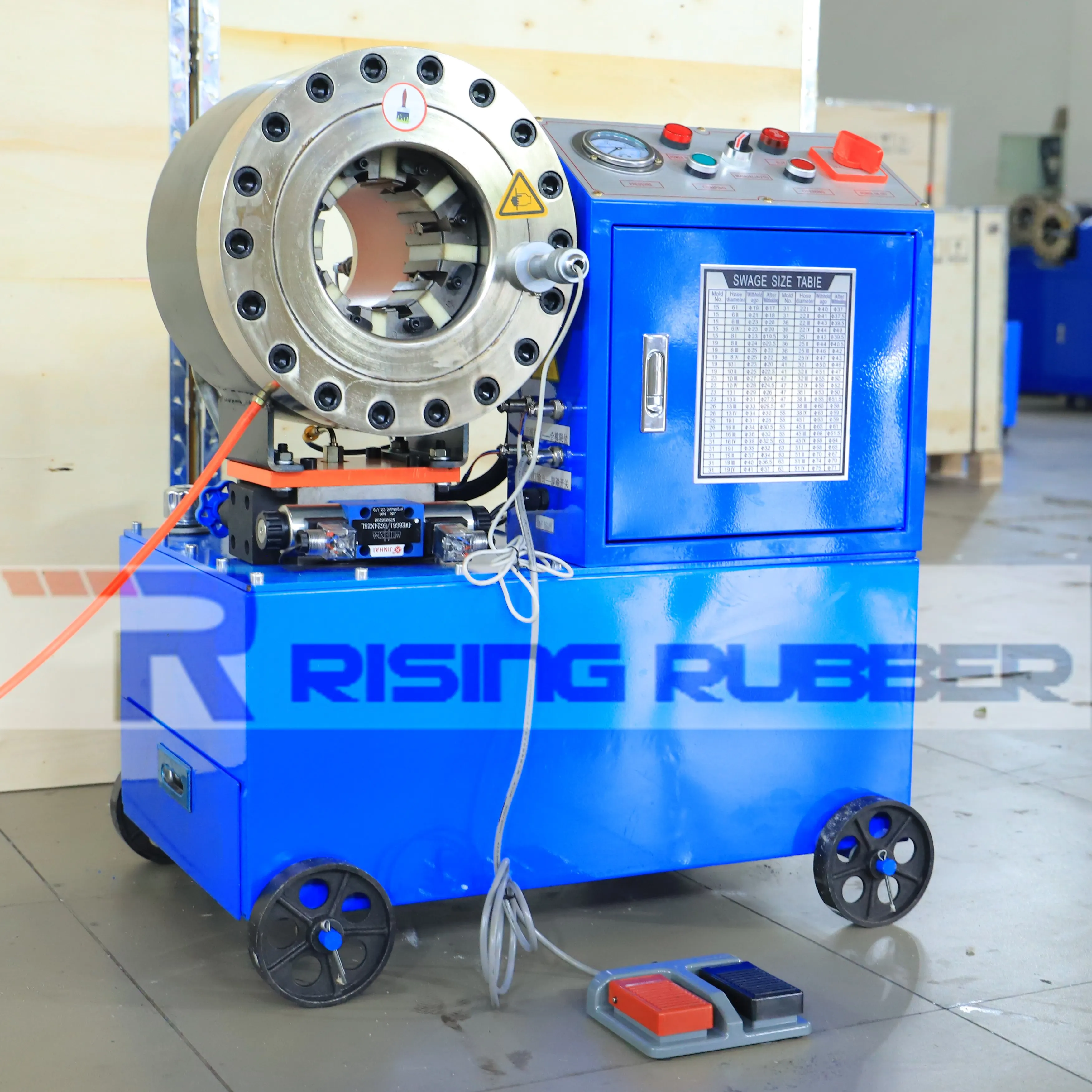 RISING CHILE 2 Inch Rubber Hydraulic Hose Press Crimping Machine Cutting Skiving Machine