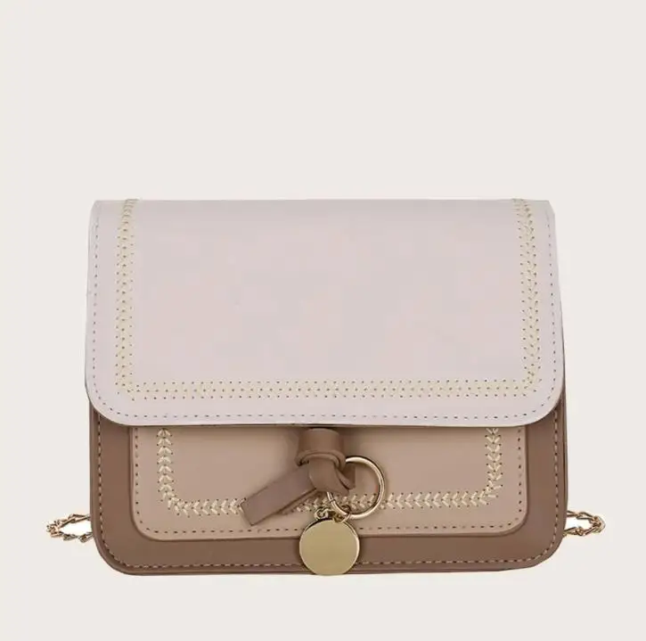 Colourblock Crossbody Bag with Chain Handle