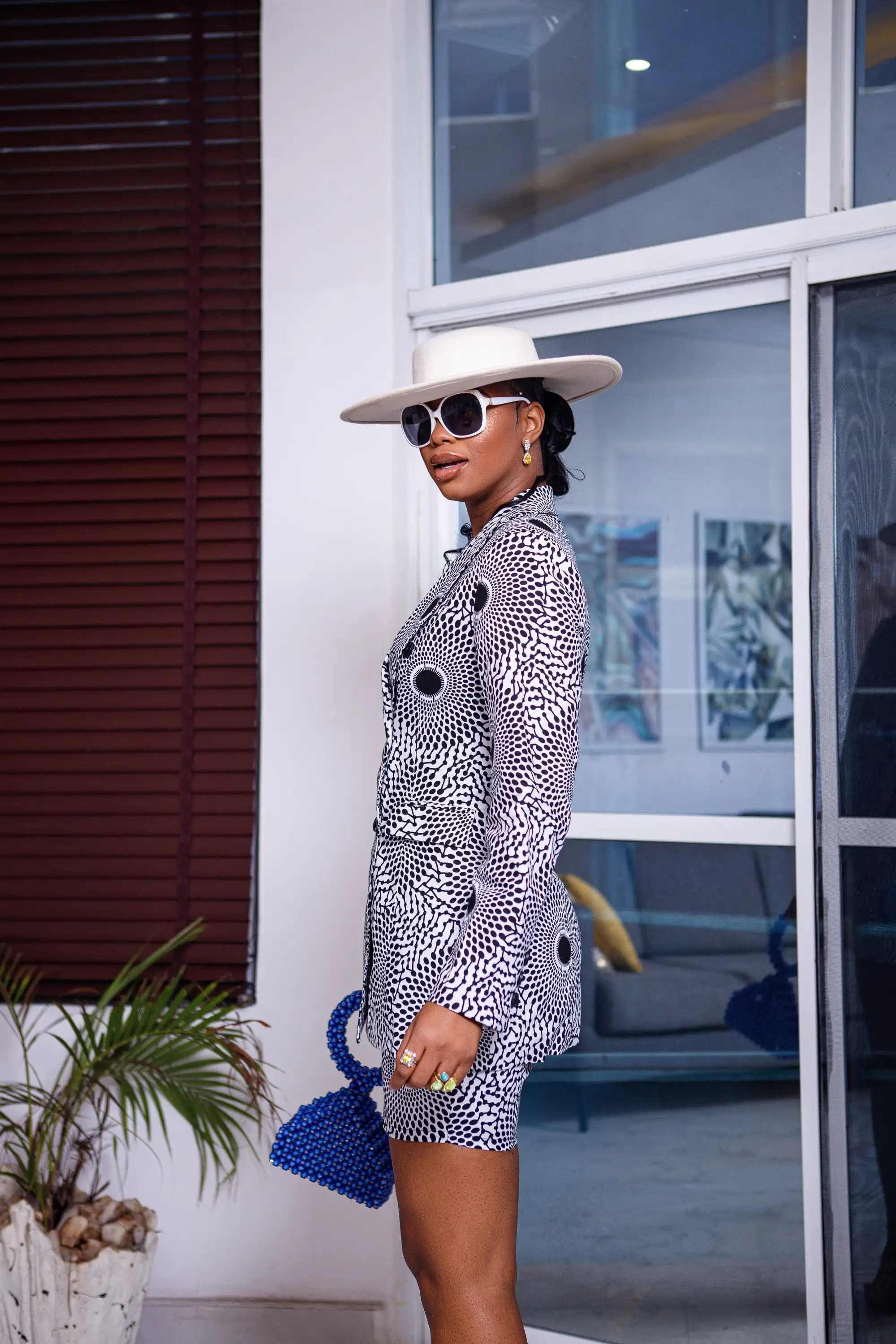 The Latest Autumn and Winter African Print Double Breasted Jacket and Skirt Set 2 Pieces Ankara Set