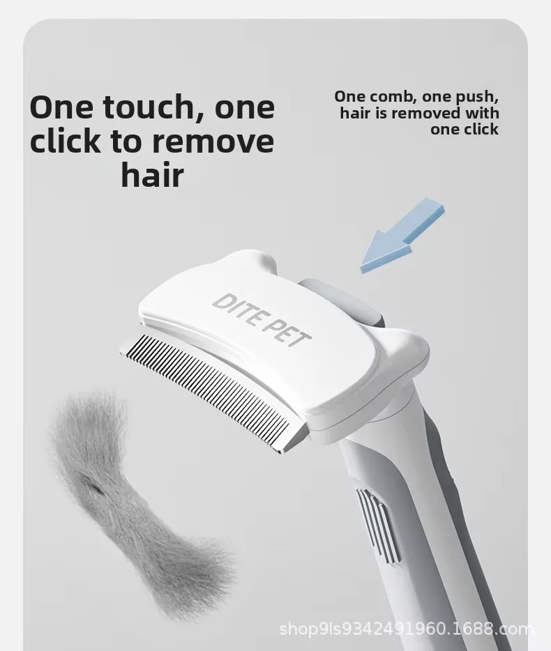 Pet Grooming Comb for Cats & Dogs One-Touch Press Hair Removal Removes Loose Fur for Border Collies & Ragdolls details