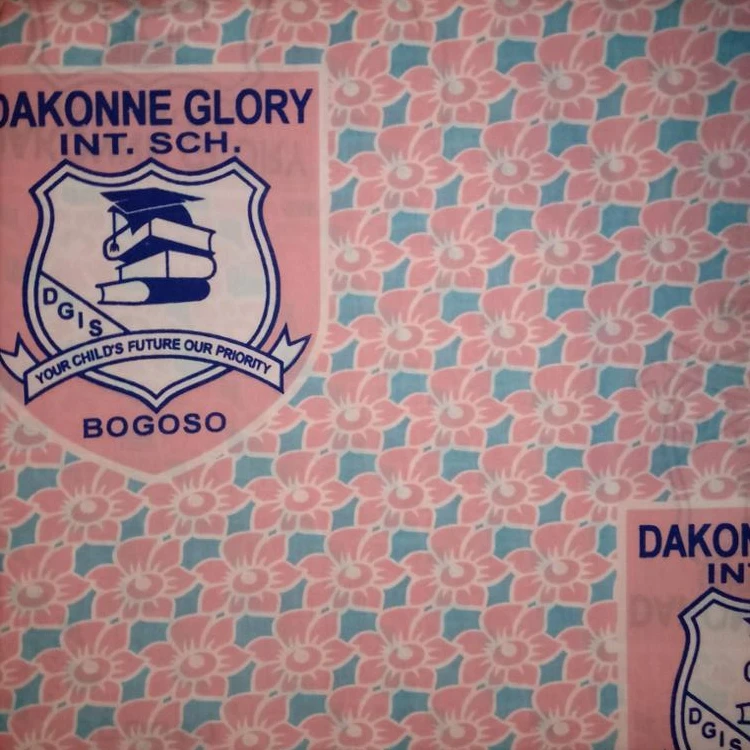 Custom Design  Ghana School Uniform African Wax Printed Fabric with logo