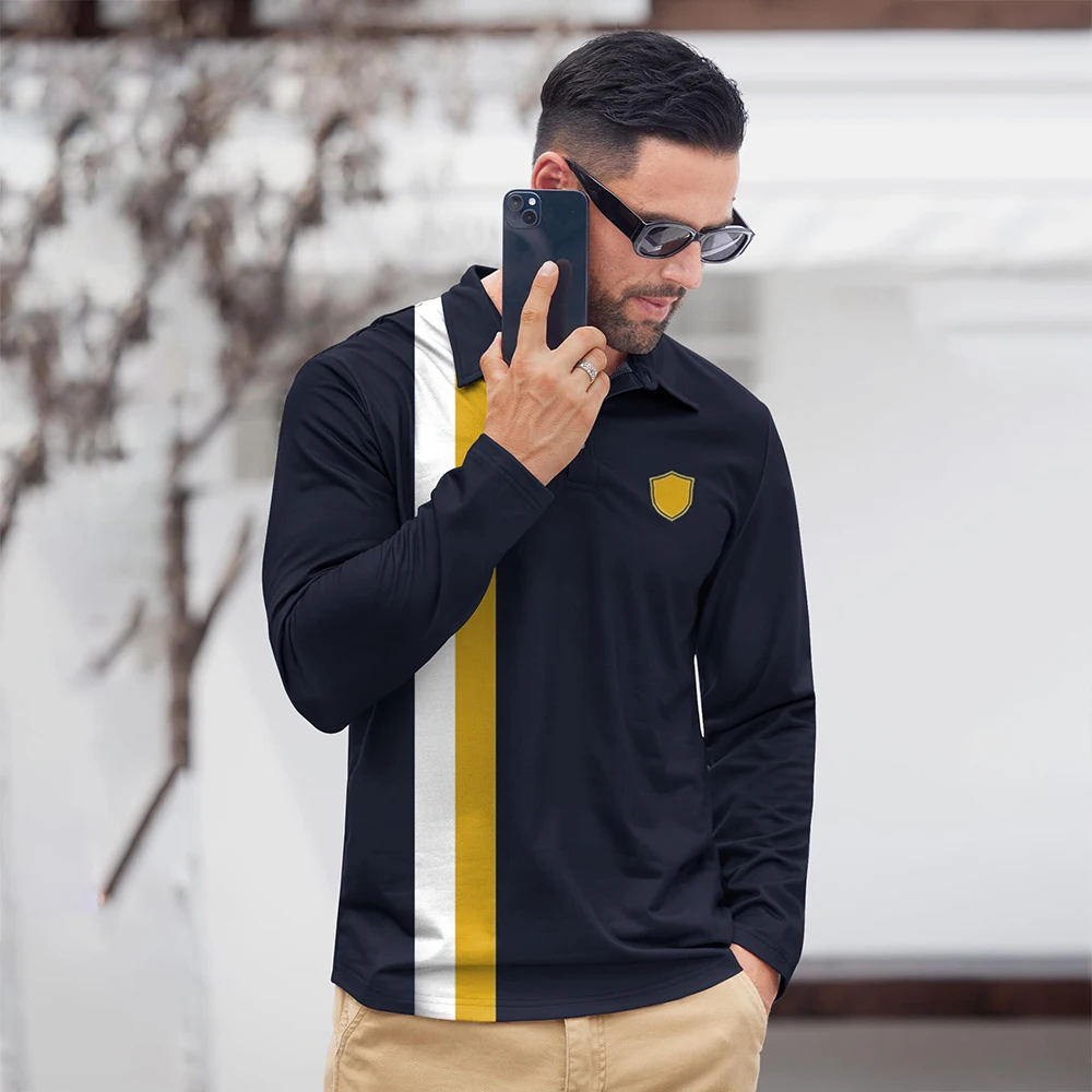 polo shirt mens winter long sleeve t shirts