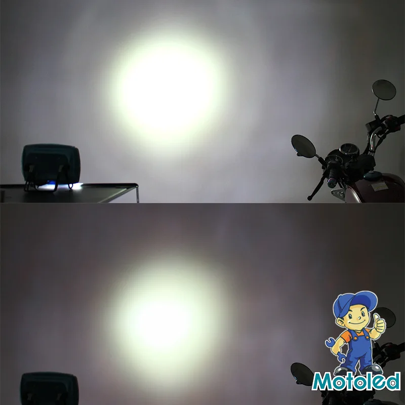 Motoled HD Glass Lampshade Motorcycle Headlight for GN125
