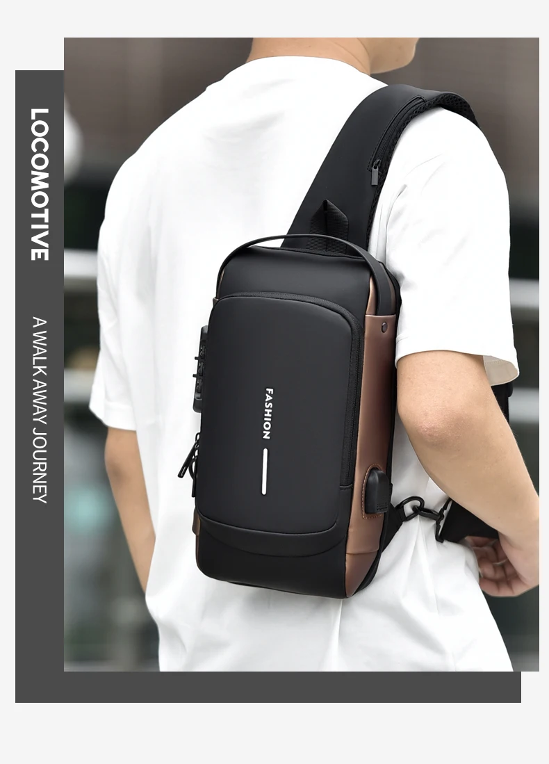 Fashion Waterproof Messenger Bag Usb Anti Theft Crossbody Bag ...