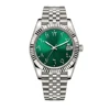 Silver case+Green Dial