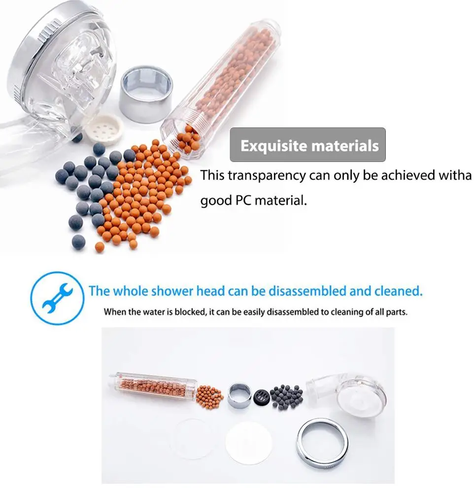3 Models Filtered Handheld Shower Head Ionic Shower Head