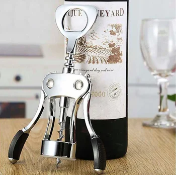 cheap Premium Metal Your Brand Zinc Alloy Wine Bottle Opener Wing Corkscrew Wine Opener