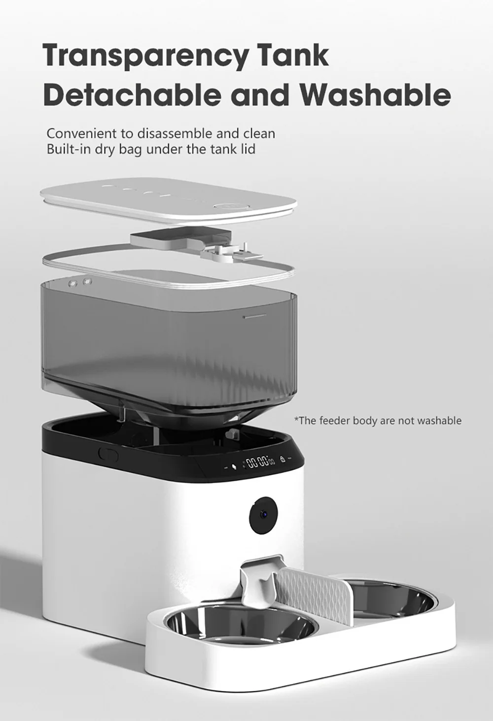 Petfessor Automatic Cat Feeder For Two Cats 2.4g Wifi App Control 21