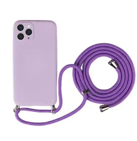 Necklace Lanyard Shoulder Rope Cord Colorful Silicone phone case For iPhone 16 Pro Max case  iPhone 15 Pro Max cover with straps