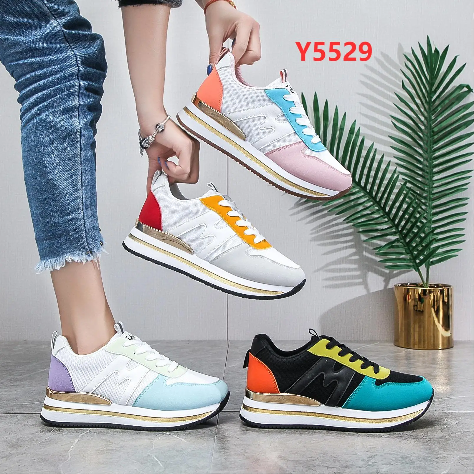 2022 walking shoes Sport Shoes Running Sneakers New Arrivals Girls Lace Up Suede Fashion Casual shoes