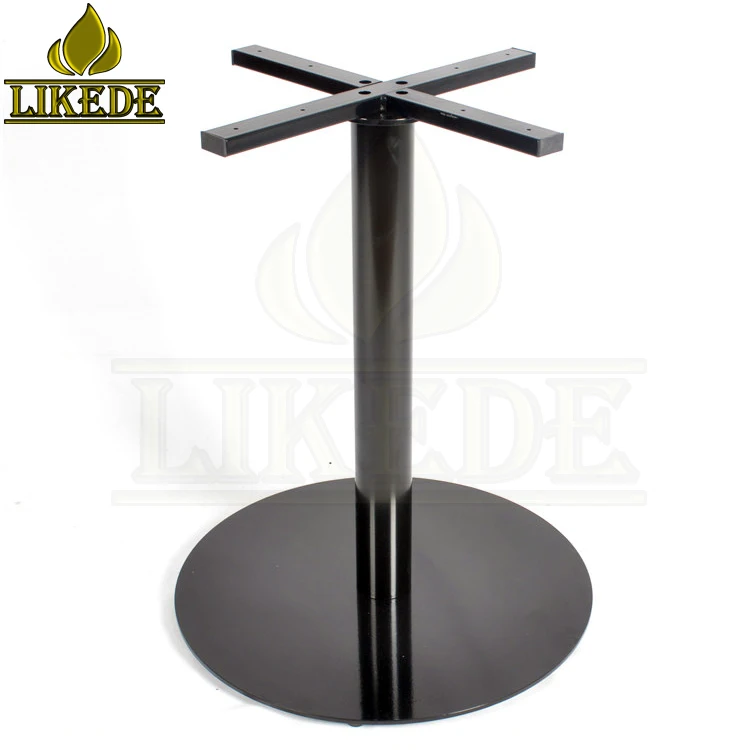 New black iron frame metal dining table bases round steel table legs