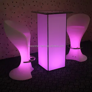 LED High Boy Cocktail Table Rechargeable Remote Control Luminous Decorative for Bar KTV Wedding Event Party