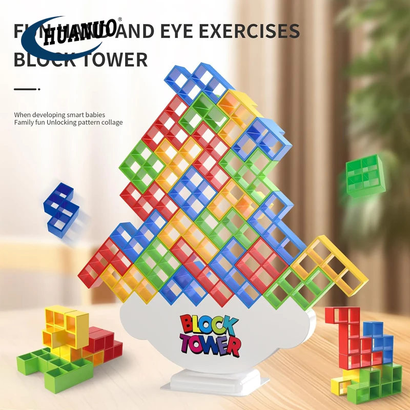 Torre Tetris Juego De Equilibrio Didáctico Tetra Tower 48pcs