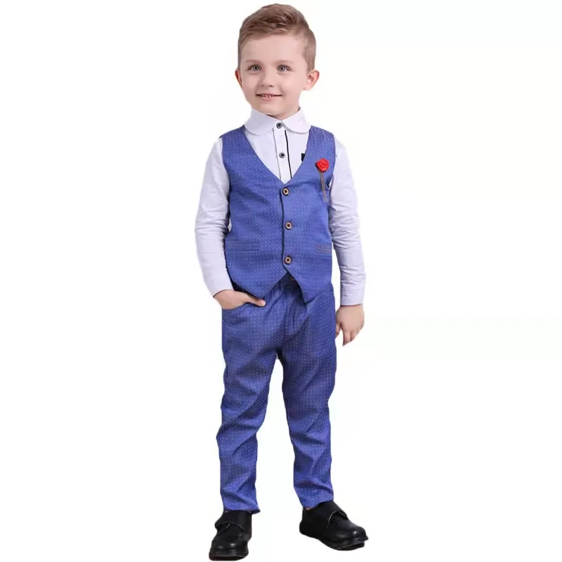 Boys Blue Suits Wedding Pageboy Party Prom 5 Piece Suit 2-14 Years | eBay