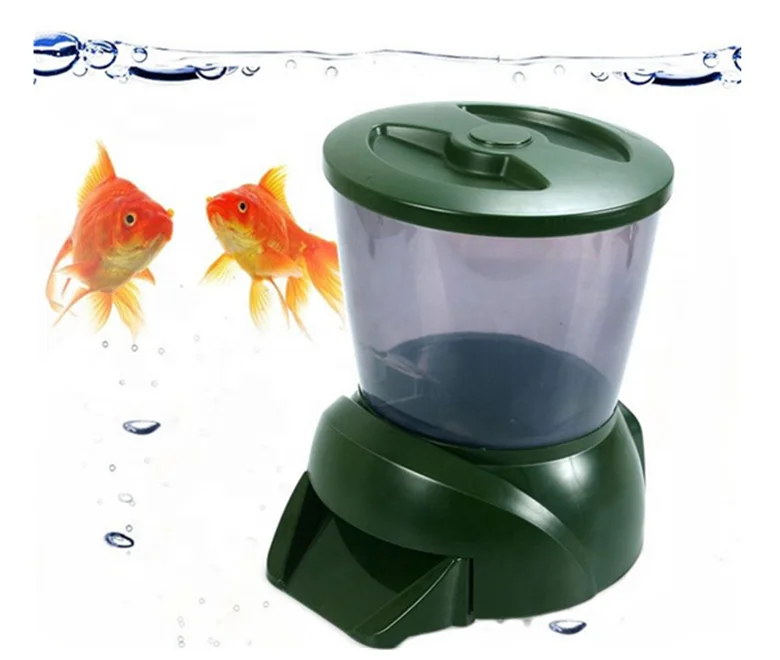 Vert Distributeur Automatique de Nourriture pour Aquarium résistant à  l'humidité pour Poisson- Piles non incluses